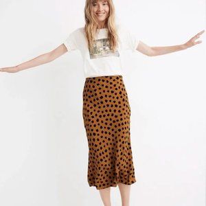 Madewell Midi Slip Skirt in Painted Spots Size 4